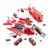 2-in-1 Transforming Airplane Playset with Pull-Back Mini Cars — Cars & Vehicles by ELKLU
