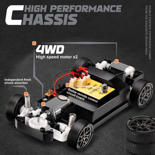 4WD RC Drift Car 1:24 — 2.4 GHz Rechargeable with LED Lights — Cars & Vehicles by ELKLU