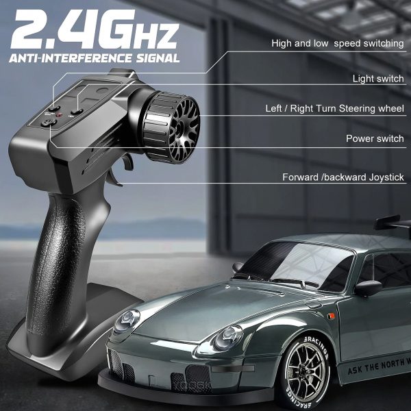 4WD RC Drift Car 1:24 — 2.4 GHz Rechargeable with LED Lights — Cars & Vehicles by ELKLU