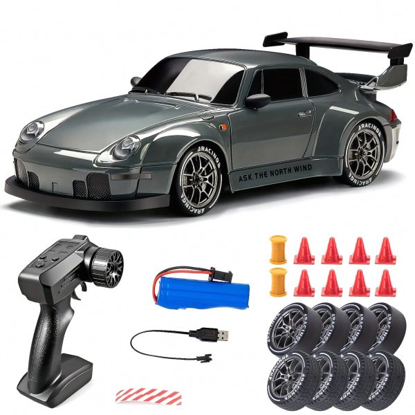 4WD RC Drift Car 1:24 — 2.4 GHz Rechargeable with LED Lights — Cars & Vehicles by ELKLU
