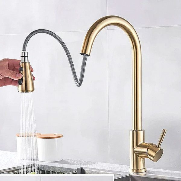 Adjustable Kitchen Faucet with Hand Shower — Cooking & Home by ELKLU