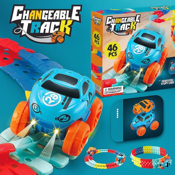 b86a3bc14f19 Changeable Race Track with LED Light-Up Race Cars — Cars & Vehicles by ELKLU