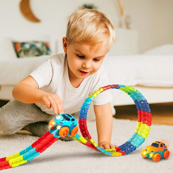 fb0899702400 Changeable Race Track with LED Light-Up Race Cars — Cars & Vehicles by ELKLU