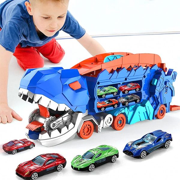 42858bd2e10c Dinosaur Transporter Truck with 6 Detailed Dino Figures — Cars & Vehicles by ELKLU