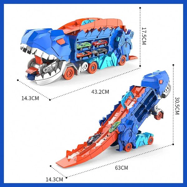 299e1b35f4b7 Dinosaur Transporter Truck with 6 Detailed Dino Figures — Cars & Vehicles by ELKLU