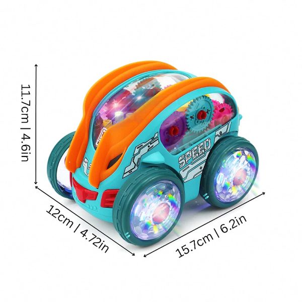 Gear-Driven LED Spin Car with 360° Flip Action — Cars & Vehicles by ELKLU