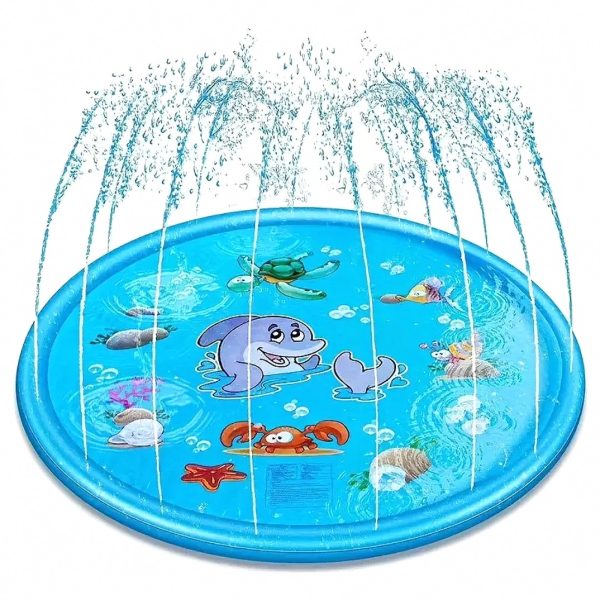 dc1c458d5278 Inflatable Water Fountain Pad with Sprinkler and Printed Animals — OutDoor by ELKLU
