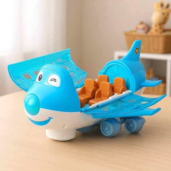 96a312867d2d Light-Up Airplane Toy with LED Strobe & Engine Sounds — Cars & Vehicles by ELKLU