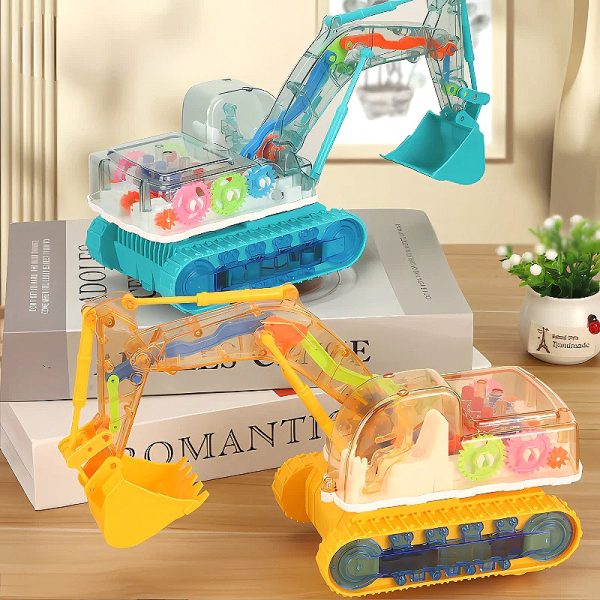 Musical Light-Up Excavator Toy with One-Button Operation — Cars & Vehicles by ELKLU