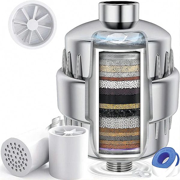 Powerful Shower Filter with 3 Purifying Cartridges — Cooking & Home by ELKLU