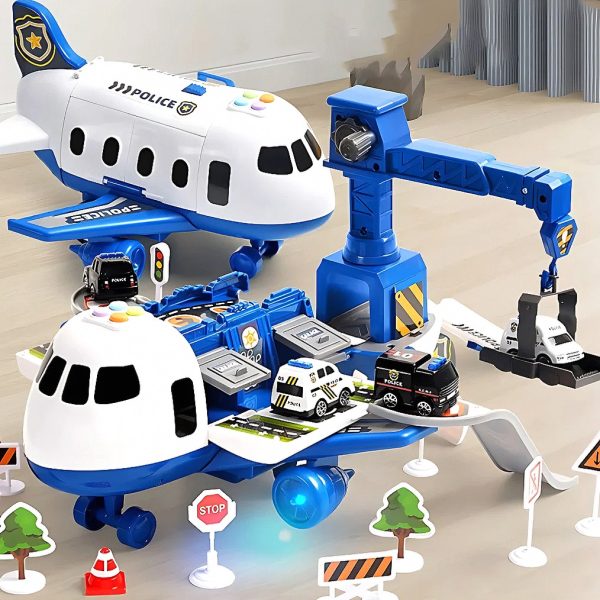 b45c54d0bcb2 Pull-Back Transforming Airplane Toy with Music — Cars & Vehicles by ELKLU