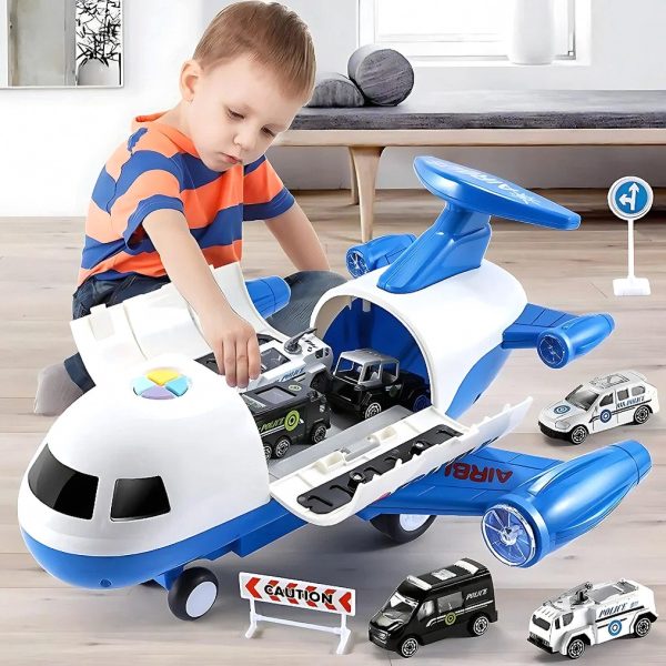 52c4778b9560 Pull-Back Transforming Airplane Toy with Music — Cars & Vehicles by ELKLU