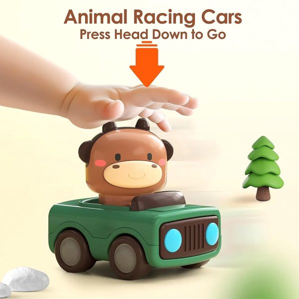 Push & Go Animal Cars — Battery-Free Toddler Vehicles (Set of 4) — Cars & Vehicles by ELKLU
