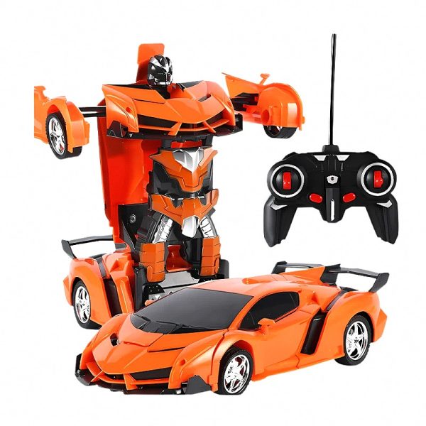 f836a13790e8 RC Robot Car Toy with Lights, Sounds & Auto-Transform — Cars & Vehicles by ELKLU