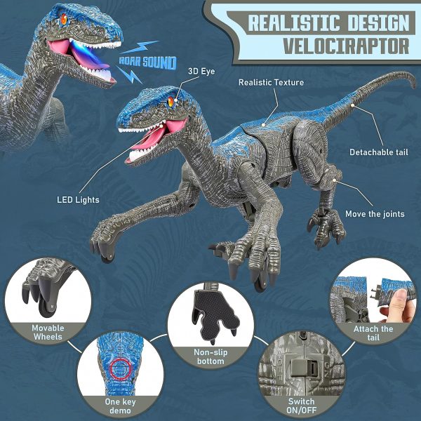 Remote Control Dinosaur Toy with Lights and Sound — OutDoor by ELKLU