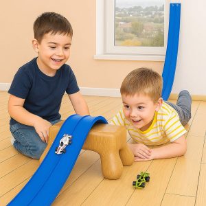 Roll-Up Flexible Race Track Set with Two Cars — Cars & Vehicles by ELKLU