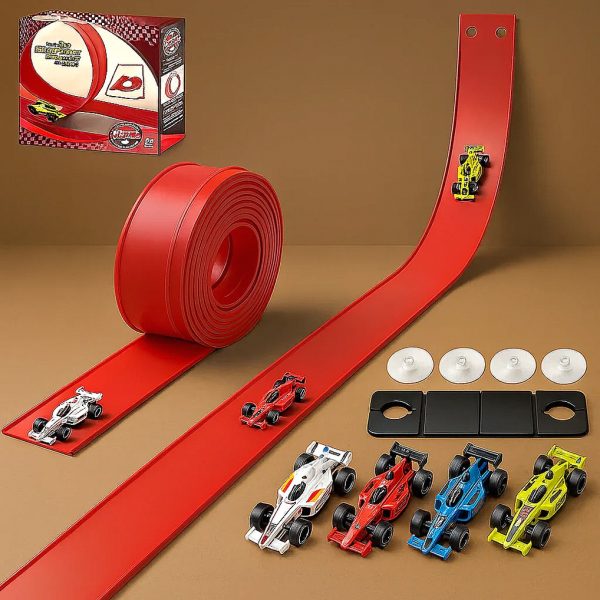 Roll-Up Flexible Race Track Set with Two Cars — Cars & Vehicles by ELKLU