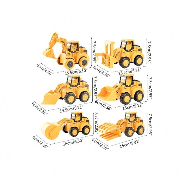 Safe Battery-Free Construction Vehicle Set for Toddlers (3 or 6 pcs) — Cars & Vehicles by ELKLU