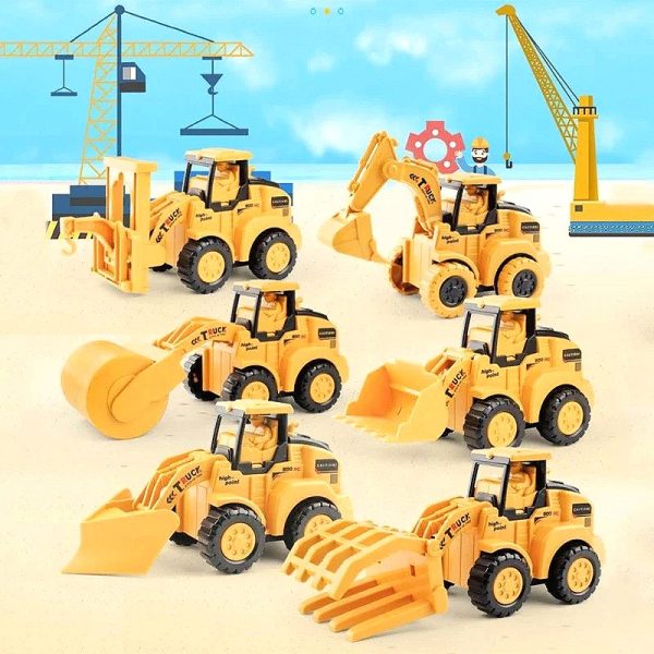Safe Battery-Free Construction Vehicle Set for Toddlers (3 or 6 pcs) — Cars & Vehicles by ELKLU