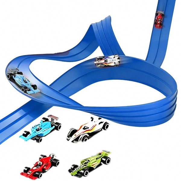 Spiral Race Track with Free-Rolling Cars — Drop-and-Go Play — Cars & Vehicles by ELKLU