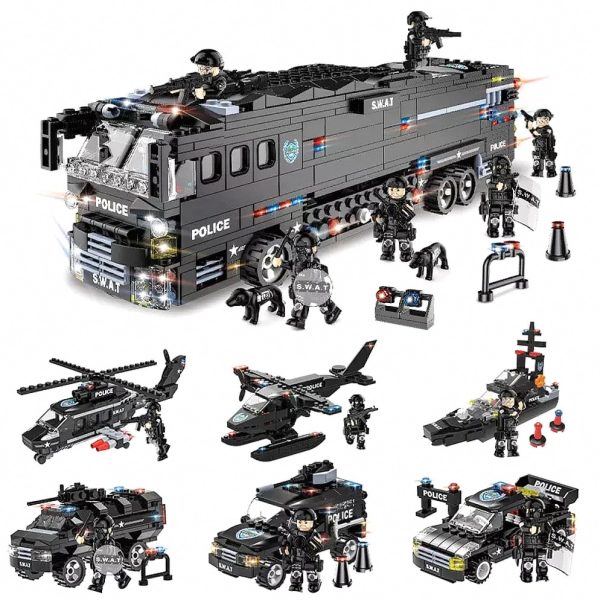 1e5293111e56 SWAT Team Building Set — 1014 Pieces with Vehicles & Figures — Cars & Vehicles by ELKLU